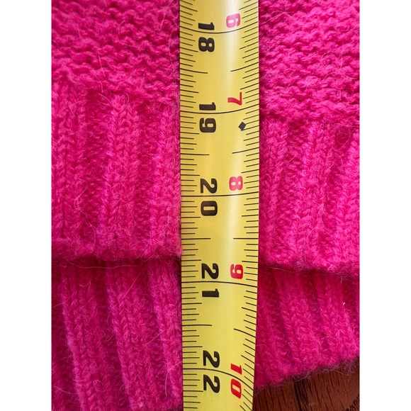 Anthropologie Pink Wool Alpaca Blend V-Neck Chain Trim Sweater Small - Picture 5 of 8